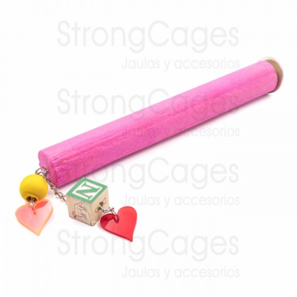 Posadero lima uñas con juguete para aratingas, pyrruras, you-yous Posadero lima uñas con juguete para aratingas, pyrruras, you-yous