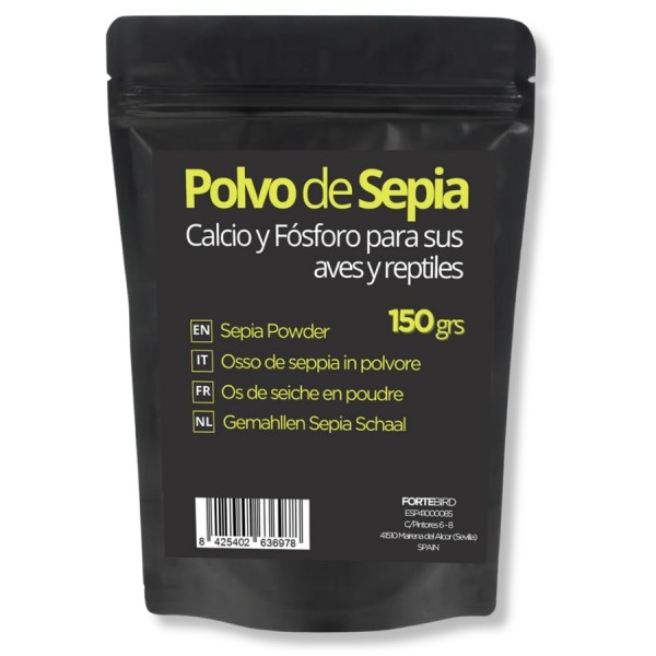 Polvo de Sepia | Fuente natural de Calcio y Fósforo para sus aves 150 grs Polvo de Sepia | Fuente natural de Calcio y Fósforo para sus aves 150 grs
